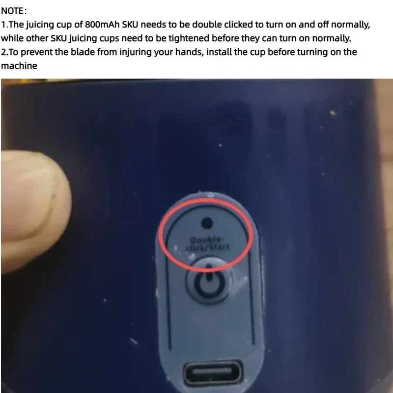 1PCS Juice Extractor Juice Cup Portable Rechargeable Small Juice Cup Home and Outdoor Multifunctional Juice Mixing 2Cups